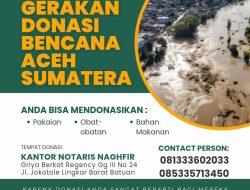 Naghfir’s Institute membuka gerakan Donasi Untuk Aceh Sumatera