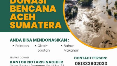 Naghfir’s Institute membuka gerakan Donasi Untuk Aceh Sumatera
