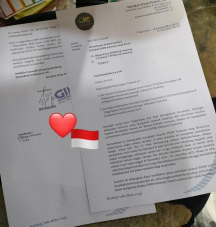 Surat Audensi kedua dari GIP Gerakan Insan Peduli untuk DPRD Sumenep 