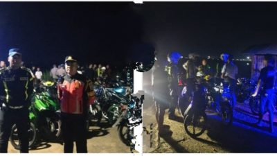 Satlantas Polres Sumenep Tertibkan Balap Liar di Jalur Bandara Trunojoyo, Puluhan Motor Diamankan